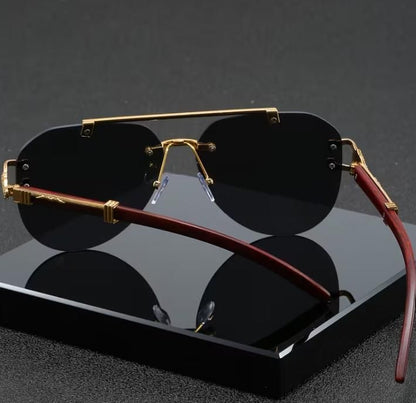 Premium Rimless Aviator Sunglasses (Pack of 1 )